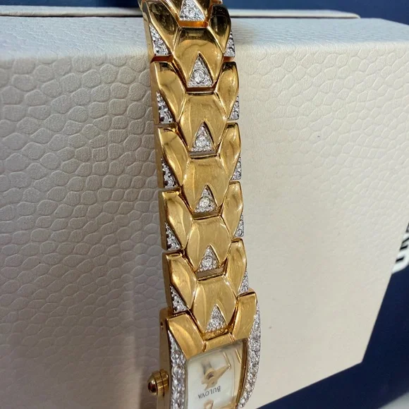 Bulova Women's Gold and Silver Watch with Diamond Accents - Picture 5 of 6